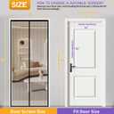 Magnetic Screen Door Fits Doors up to 36 x 82 Inches Max, Screen Size 38" x 84" Heavy Duty Screen Mesh Net Keeps Bugs Out, Self Sealing Hands Free Mesh Partition, Pet and Kid Friendly