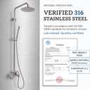 G‑Promise 316 Marine Grade Stainless Steel 8 Inches Outdoor Shower Kit
SUS 316 Stainless Steel, Built to Last, Easy Install, Height Adjustable, Wall Mounted, for Poolside, Backyard, Coastal Homes