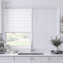 TEDNOVA 2" Cordless Faux Wood Blinds, White, 24" W X 36" H