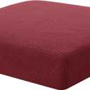Hokway Couch Cushion Covers Christmas Wine Red Stretch Cushion Covers Sofa Seat Cushion Slipcover Cushion Protector(Wine, Small) (Small (1 Piece))
