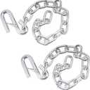 1/4"x24" G30 Safety Chain 3,500lbs S-Hook for Boat Trailer Tow 2PK | Grade 30 alloy steel, galvanized rustproof, spring-loaded S-hook secures boat/RV/truck trailers. WLL 3,500lbs, 24" length