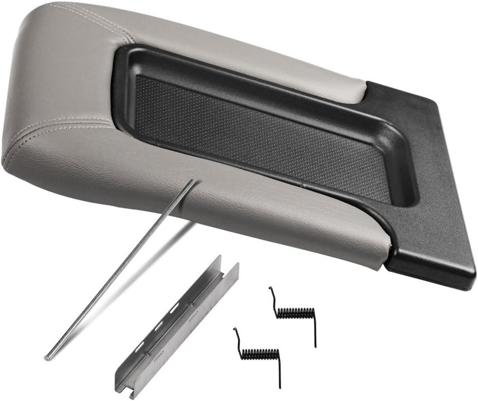 Center Console Lid Replacement Kit Gray - Replaces 924-811, 19127364, 19127365, 19127366 - Compatible with Chevy, GMC and Cadillac Vehicles - Silverado, Avalanche, Tahoe, Sierra - Armrest Hinge Latch