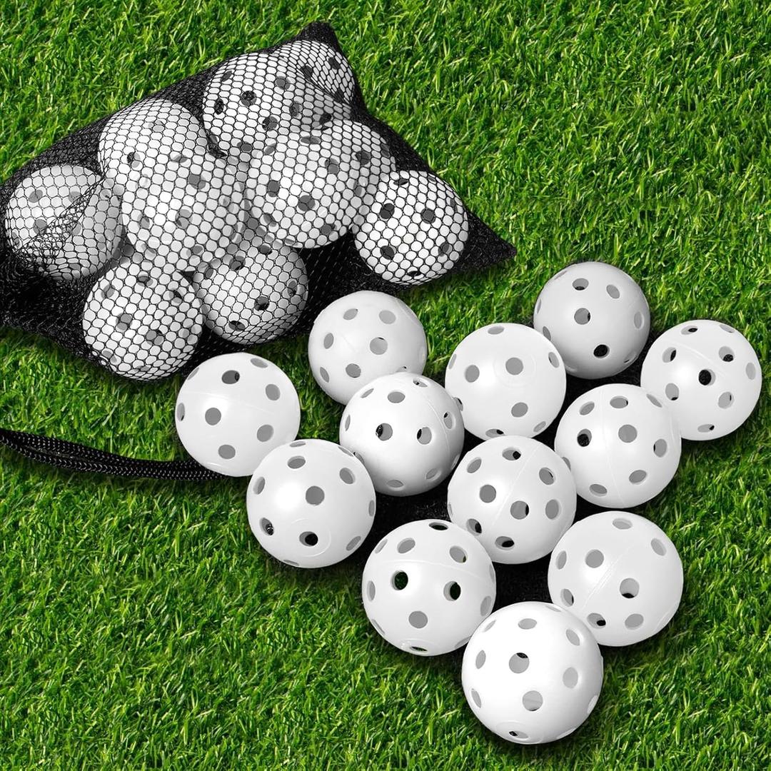 Practice Golf Balls Limited Flight Golf Balls 40mm Hollow Plastic Golf Training Balls Colored Airflow Golf Balls for Swing Practice Driving Range Home Use Indoor