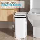 jinligogo 3Pack Bathroom Small Trash Can with Lid, 2.6 Gallon Touchless Automatic Garbage Can Slim Waterproof Motion Sensor Smart Trash Bin for Bedroom, Office, Living Room-White