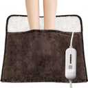 WarmMist Electric Heated Foot Warmers,22”×20” Heating Pad for Feet with 3 Heat Settings, ETL Certified Feet Warmer for Women and Men, Back and Legs, Auto Shut Off, Birthday Christmas Gifts, Brown