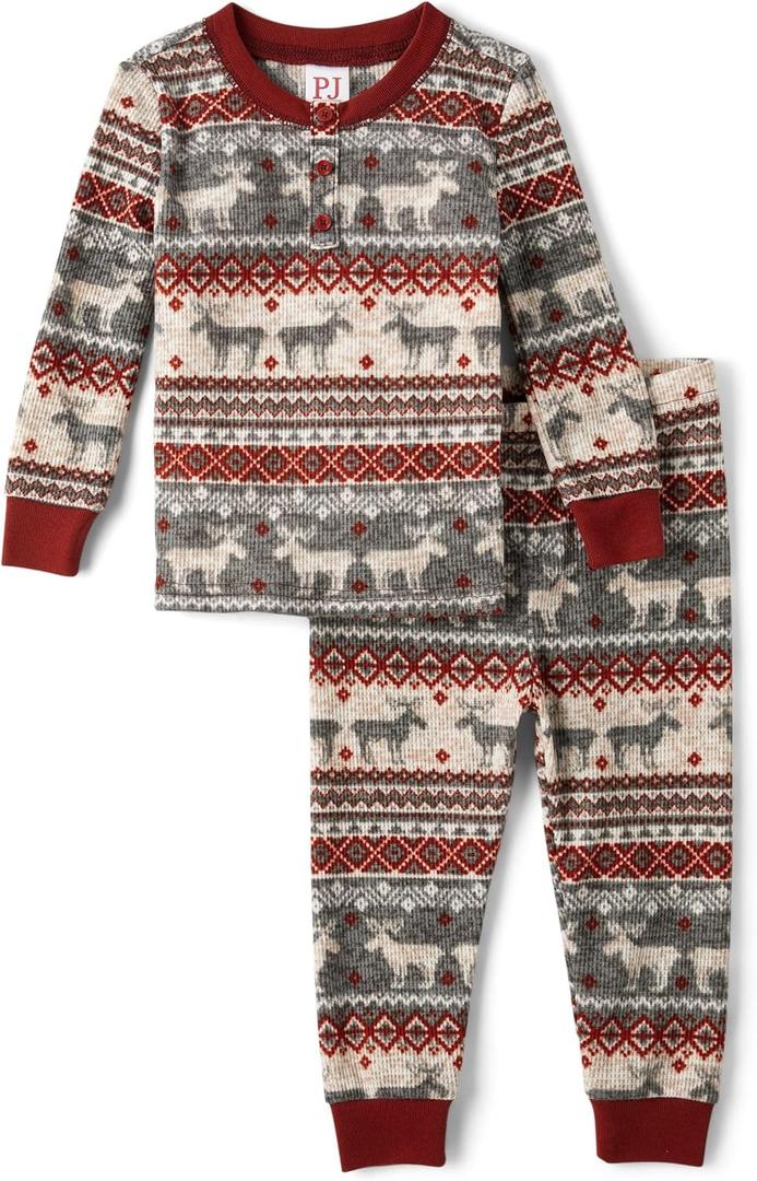 The Children's Place Family Matching, Plaid Waffle 2 Piece Pajama Sets (3T)