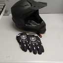 Youth Dirt Bike Helmet DOT Certified - Full Face Motorcycle Helmet for Off-Road, ATV, Street Riding, Includes Adjustable Goggles & Protective Gloves (Medium, BLACK)