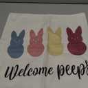 Ueerdand Easter Pillow Covers 16x16 Inch Set of 4 Farmhouse Bunny Decoration Egg Rabbit Decorative Pillow Cases for Sofa Couch