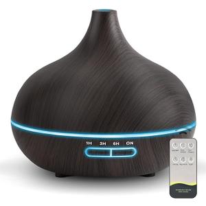 Diffusers for Essential Oils Large Room, 550ml Essential Oil Diffusers with Remote Control, Ultrasonic Oil Diffuser with Timer, 7 Colors Light for Bedroom