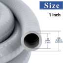 1 Inch 50 FT Liquid-Tight Conduit and Connector Kit Non Metallic Flexible Conduit Electrical Kit - 5 Straight and 3 Angle Fittings Included for Electrical Wiring