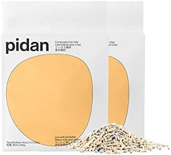 pidan Mix Cat Litter,Clumping Tofu Cat Litter with Bentonite,Dust Free Scent Free,Selected Quality Pea Dregs,5-Fold Water Absorption(7.9lb×2bags)