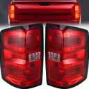 Tail Light Assembly Compatible with 2016-2019 Chevy Silverado 1500 2500HD 3500HD GMC Sierra 3500HD Left Driver Side Right Passenger Side Taillight Brake Lamp Bulb and Harness