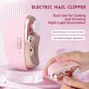 Electric Nail Clipper,Electric Nail File,3 in 1 Automatic Nail Trimmer with Polishing,Automatic Nail Grinder for Women,Electric Nail Trimmer with Nail File Nail Buffer for Men,Baby, Seniors (Pink)