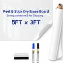 Dry Erase Paper for Wall 60" x 36", Self Adhesive White Board Wallpaper Peel and Stick, No Ghosting Whiteboard Contact Paper for Office Classroom Meeting Room