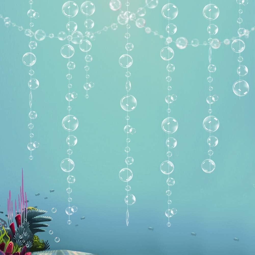 Decor365 Under the Sea Party Decorations White Bubble Garlands Little Mermaid Birthday Decorations Bday Hanging Streamer Beach Banner Decor Underwater Backdrop Kids Ocean Party Supplies