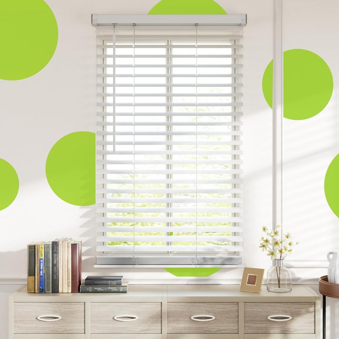 SZXIMU Window Blinds, 2" Cordless Blinds for Indoor Windows, 43" W X 64" H Room Darkening Blinds, Horizontal Blinds & Shades, Mini Window Blinds for Home Bedroom Living Room Office Kitchen, White