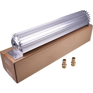 Universal 15" Single Pass Aluminum Finned Transmission Oil Cooler Compatible with Hot Rods Classic Engines Including GM Pontiac Mopar