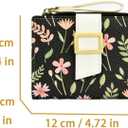 Small Soft Pocket Floral Wallet for Women, Bifold Purse with ID Window, Zipper Coin Pocket, card slots (Flower Black)