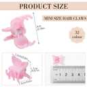 Obeoby 128 Pcs Mini Butterfly Hair Claw Clips, Toddler Baby Girl Hair Clips - Cute Hair Accessories Holiday Birthday Gifts (32 Colors)