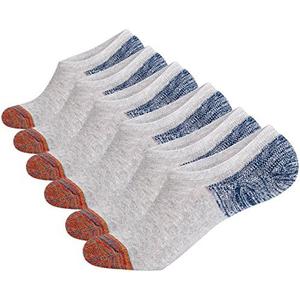 JOYNÉE Men's 6 Pack Casual Cushion Anti-Slid Cotton No Show Socks with Silicone