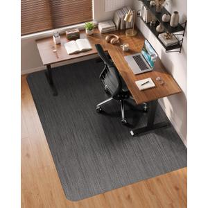 Modkin Extra Large Office Chair Mat for Hardwood Floor, 47.2" x 60", Black