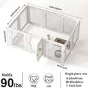 Clear Acrylic Dog Playpen Indoor, Puppy Cat Small Pet Play Pen, Easy Assemble & Disassemble Sturdy Plastic Dog Fence with Heavy Duty Door Lock (24In H, 10PCS), White
