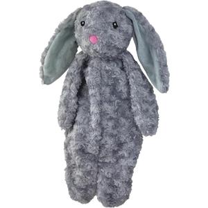 Pet Lou Stuffingless Floppy Plush Dog Toy Rabbit with Squeaker and Crinkle Paper, Dog Chew Toys, 19 Inch Durable Plush Dog Toys for Medium and Large Dogs, Gray