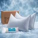 King Cooling Side Sleeper Pillow, Shredded Memory Foam Adjustable, King PACK2