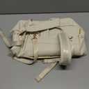 Premium Vegan Leather Diaper Bag Backpack  Large Designer Baby Bag, Stylish Diaper Backpack with Stroller & Crossbody Straps & Multiple Compartments (Ivory)