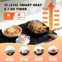Electric Warming Tray,4-in-1 Modular Food Warmers for Parties Buffet with 10 Temp Settings and 8H Timer,33"x15" Glass Food Warming Mat,Portable Warmer for Catering & Gatherings