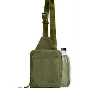 BUNSO Everyday Small Crossbody Bags for Women, Water-Resistant Sling Bag for Men with Waterbottle Holder, 7” x 2.5” x 9”