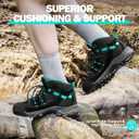 R CORD Womens Waterproof Hiking Boots Ankle Hiking Boots for Women Durable Hiking Shoes for Outdoors Black Size 7