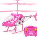 Remote Control Helicopter for Kids, Pink Rc Helicopters Toys for Girls 8-10 11 12 Years Old Gifts, 2.4GHz 3.5 Channel Rc Helicopter Drones with LED Light for Kids Beginner- Easy to Fly Indoor