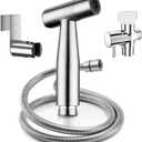 Arofa Hands-Free Handheld Bidet Sprayer for Toilet, Jet Spray Adjustable Water Flow Muslim Shower with Bidet Hose, Stainless Steel Toilet Faucet Kit for Baby Cloth Diaper Cleaning (1 Pack)