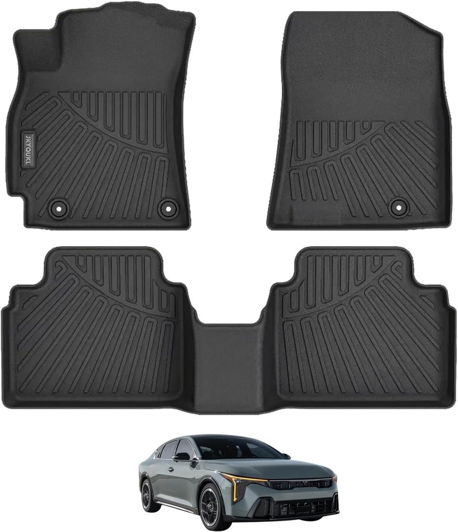Floor Mats Compatible for 2024 Kia k4 All Weather 2 Row Floor Liners Accessories-Black.