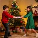 Lulu Home 12 Pack No-Snap Christmas Crackers Set, Party Favors with Hats, Jokes & Small Gifts for Xmas Holiday Dinner Table Decorations and Supplies, Each 6.5" H x 1.4" Dia