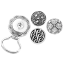 MJartoria Interchangeable Snap Buttons Centerpiece Rhinestone Eye Glass Holding Brooch (Silver Color)