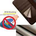 DuckSky for Samsung Galaxy S23 FE Genuine Leather Wallet case RFID Blocking4 Credit Card HolderReal Leather Flip Folio Book Phone case Protective Cover Women Men for S23FE case Brown