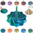 2 x 3D Expanded Sensory Fidget Star with Handle,Stress-Relief for Adults,Multi-Color Entertainment Pack for Mesmerizing Fun (Blue-Green, Small)