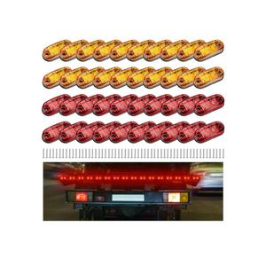 40 Pcs 2.5 Inch 2 Diode Trailer Marker Lights Waterproof Sealed Light Double Bullseye LED Trailer Lights Kit 2.5" Side Marker Light Oval Trailer Running Lights for RV Camper Truck Boat, Red and Amber
