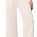 Ewedoos Wide Leg Pants Woman Stretchy Work Dress Pants Women Trendy 2026 Business Casual Outfits Comfort Fit Slacks Trousers Global Recycled Standard, Off White (Medium)