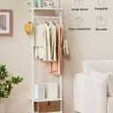 YMYNY Coat Rack Wall Mounted, 70.87H Clothes Garment Rack, Freestanding Tall Closet Organizer,Industrial Clothes Stand for Entryway Hallway Bedroom White UHGR003W
