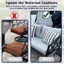 FLYMEI Patio Cushion Covers 24x22x4 Waterproof Outdoor Cushion Cover Replacement 2Packs Outdoor Seat Cushion Slipcover for Rattan Chair Sofa, Grey