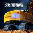 Ruko 1561 RC Excavator 3 in 1 Construction Toys for Boys, 17 Channel Remote Control Vehicles with Grab Alloy Shovel Drill, Realistic Lights & Sounds Digger Sandbox Gifts for 6-14 Years Kids Adults