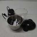 Ganiza Food Processor, 2-Speed Food Chopper Meat Grinder with 8 Cup Stainless Steel & 8 Cup Glass Bowls, Upgraded Button & Smart Overheat Protection Light - Includes Clean Brush, 2 Sets of Blades (Silver)