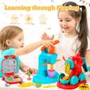 Aprilwolf 59 PCS 3 in 1 Dough Sets for Kids Ages 3-4-8, Art Crafts Dough Tools Kit, Ice Cream Playset Noodle Hamburger Maker Machine, Kitchen Creations Food Play Toys Toddlers Boys Girls