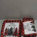 Horaldaily 4PCS Christmas Dining Chair Covers,Red Buffalo Plaid Trees Stretch Removable Washable Slipcover Chair Protector for Dining Room Home Decor