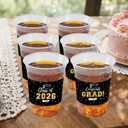 Labrostar 50Pcs Graduation Decorations 2026 Disposable Graduation Cups Congrats Grad Class of 2026 Decorations Graduation Party Supplies 16oz Black, Black03