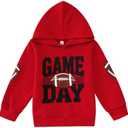 GLIGLITTR Toddler Baby Boy Football Hoodie Sweatshirt Kids Game Day Football Outfit Long Sleeve Sport Fans Casual Pullover (Red, 4-5T)