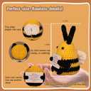 Handmade Crochet Emotional Support Bee with Flower Doll with Inspirational Card - Cute Knitted Positivity Gift for Women, Friends, Kids, Coworkers Unique Office Desk Decoration, Birthday, Christmas